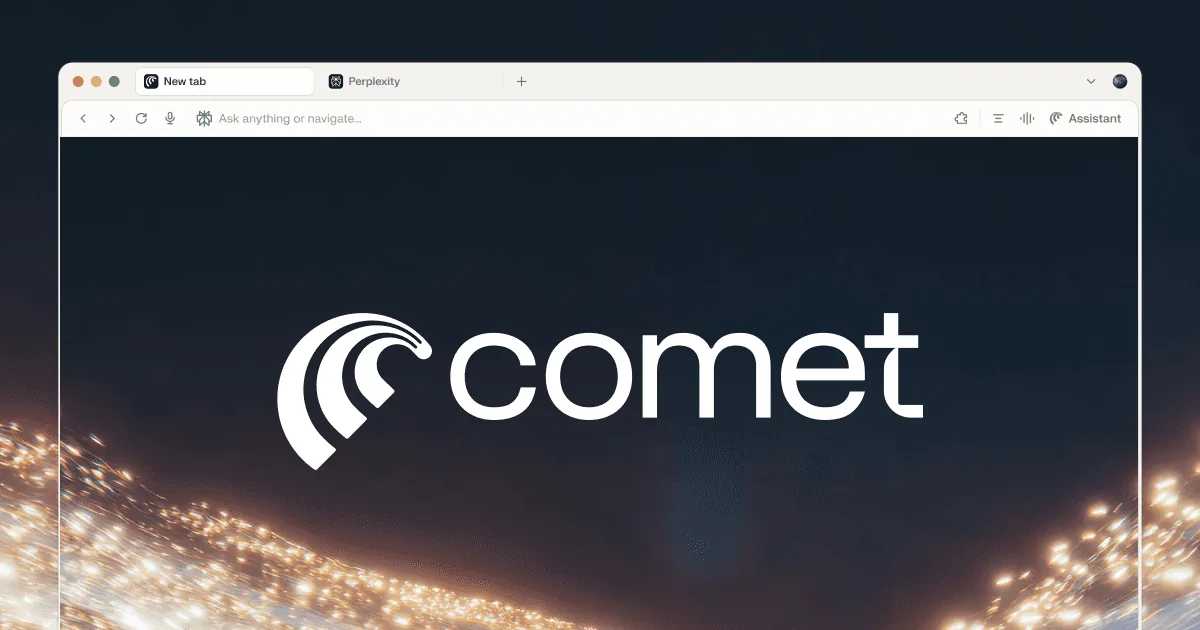Comet tarayıcısının açılış ekranı